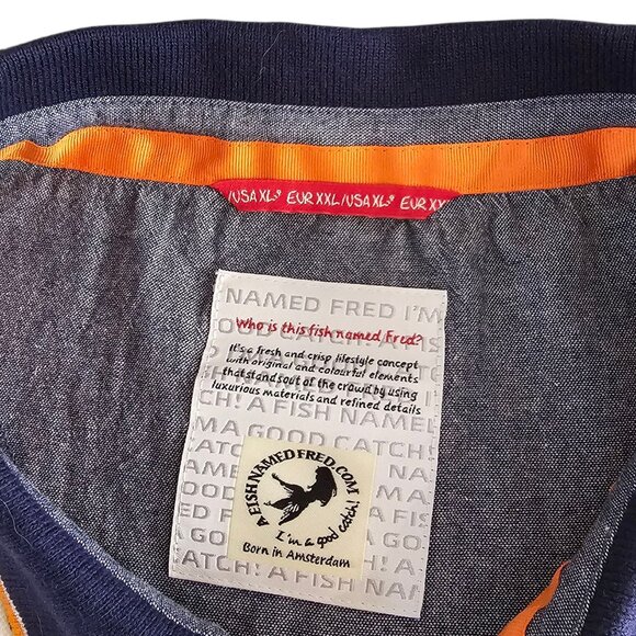 A Fish Named Fred Mens Short Sleeve polo Henley, Vacation, Resort, Salsa, XL - Picture 7 of 9